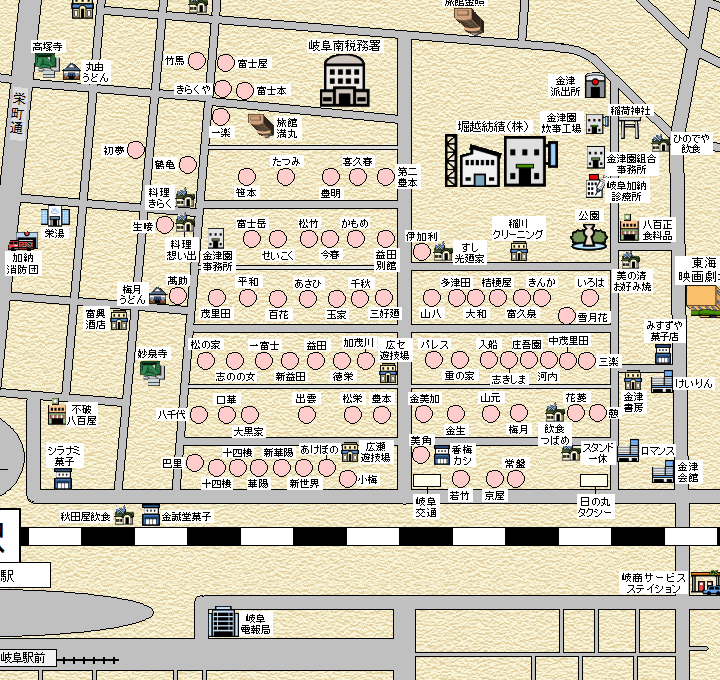 1955年の金津園MAP