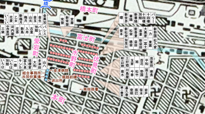 水野町に移転後の金津園MAP